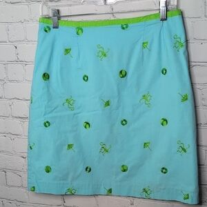 Lilly Pulitzer White Label Zip Up Mini Skirt Monkey